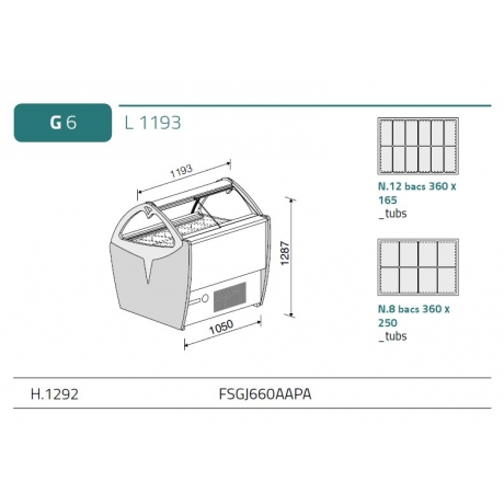 Vitrine à glaces Gemma J