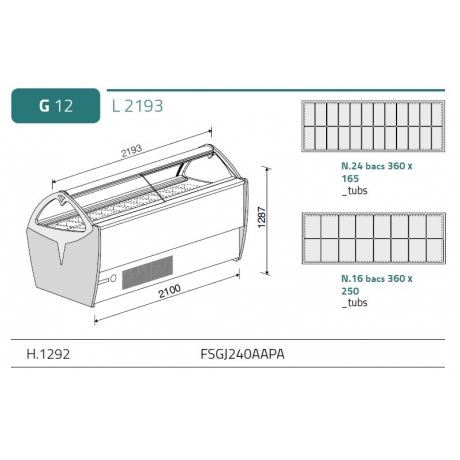 Vitrine à glaces Gemma J