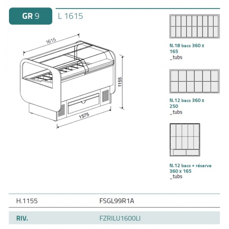 Vitrine à glaces Lumina