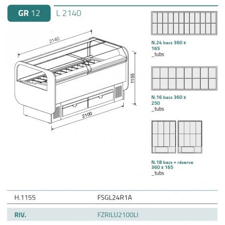 Vitrine à glaces Lumina