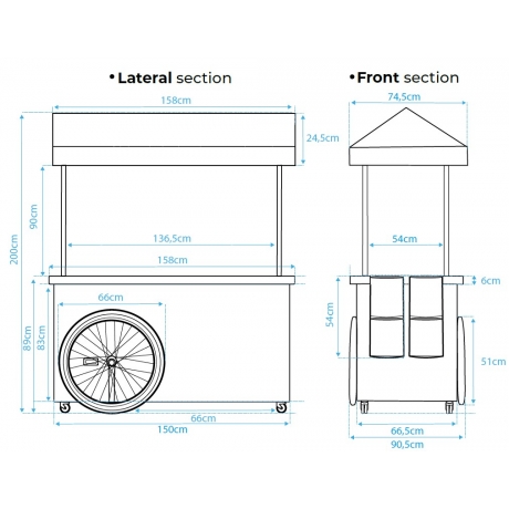 Triporteur glacier White Rose 10 carapines + 8 réserves