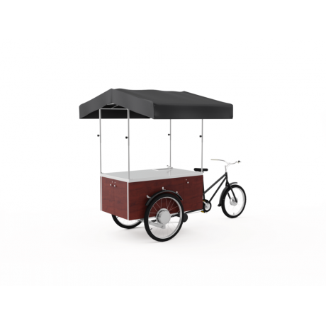 Triporteur gastronomique avec un coffre à l'arrière