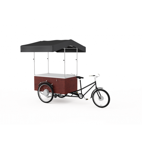 Triporteur gastronomique avec un coffre à l'arrière