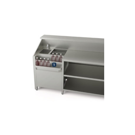 Élément avec un évier, un espace pour la glace et un support à double vitesse