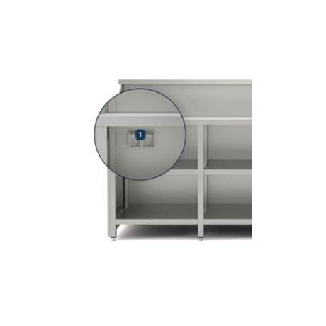 Prise électrique sous un plan de travail ou un comptoir