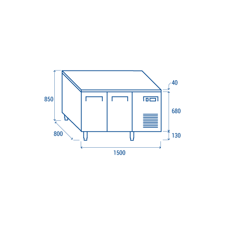 Comptoir réfrigéré PA 2100 362L