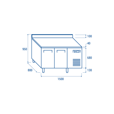 Comptoir réfrigéré PA 2200 362L
