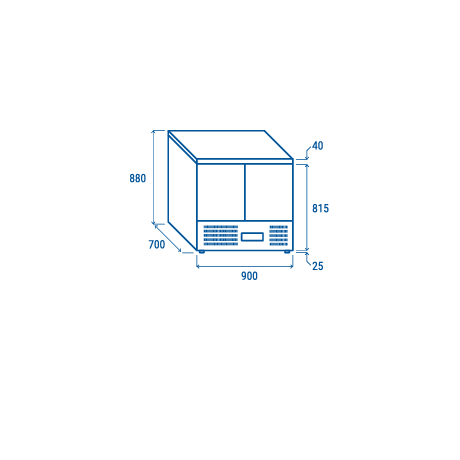 Meuble saladette CRX 90A 214L