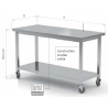 Table mobile avec étagère en inox POL-104