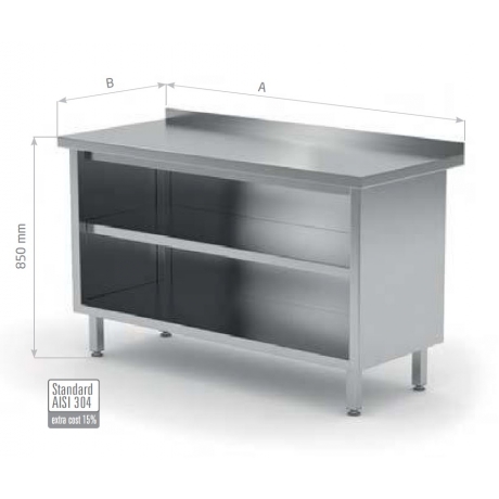 Table de travail à façade ouverte avec dosseret POL-129