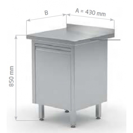 Table de travail avec dosseret et poubelle inclinable POL-131