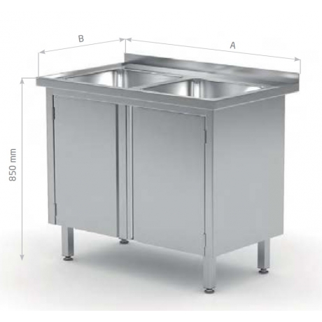 Table avec deux lavabos et meuble POL-227/228