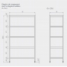 Rack de stockage avec 5 étagères réglables perforées POL-357