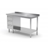 Table de travail avec dosseret, armoire avec trois tiroirs et tablette inférieure POL-125-3
