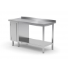 Table de travail avec dosseret, armoire avec porte battante et tablette inférieure POL-126