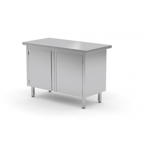 Table de travail avec dosseret, armoire avec portes battantes POL-128-3