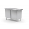 Table de travail avec dosseret, armoire avec portes battantes POL-128-3