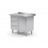 Table de travail avec dosseret, armoire avec 3 tiroirs et porte battante POL-136