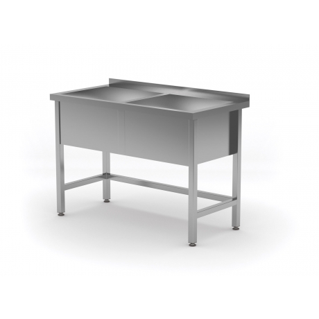 Table avec double bac de lavage POL-206