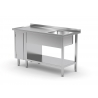 Table avec évier, étagère inférieure et armoire avec porte battante POL-216