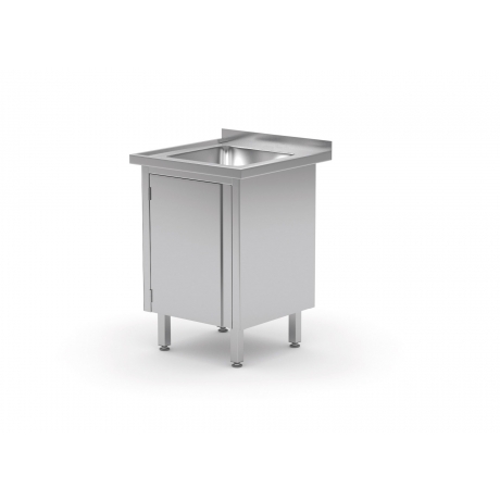 Table avec évier et meuble avec porte battante POL-218-1