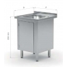 Table avec évier et meuble avec porte battante POL-218-1