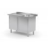 Table avec évier et armoire à portes battantes POL-218