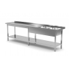 Table renforcée avec deux lavabos et étagère inférieure POL-222-6