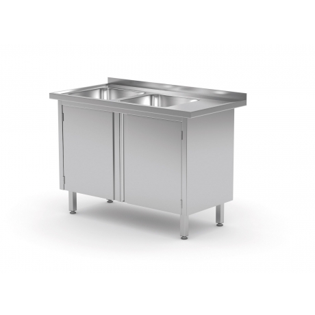 Table avec deux lavabos et armoire à portes battantes POL-228 L/P