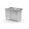 Table avec deux lavabos et armoire à portes battantes POL-228 L/P
