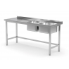 Table avec deux éviers et trou pour les déchets POL-246