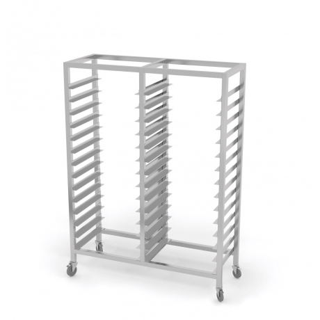 Chariot à rayonnages double pour bacs GN et plaques de cuisson POL-370-K