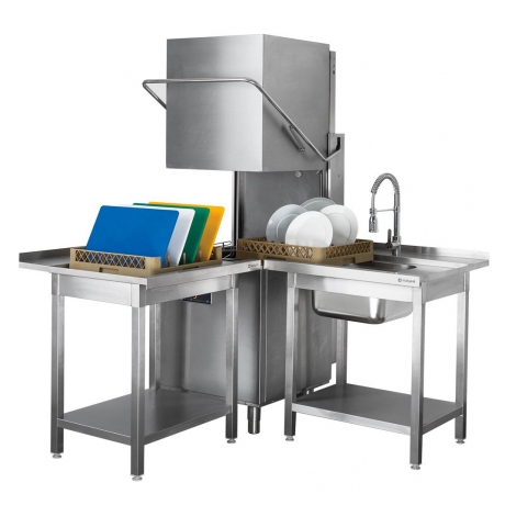 Table adossée de chargement avec étagère,1 bac, soudée