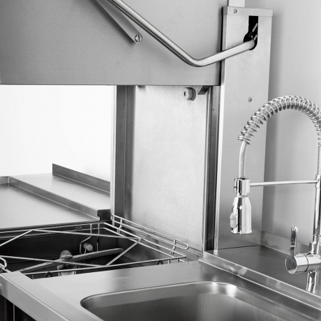 Table adossée de chargement avec étagère,1 bac, soudée