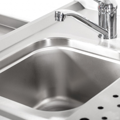 Table pour cafetière avec égouttoir et lavabo