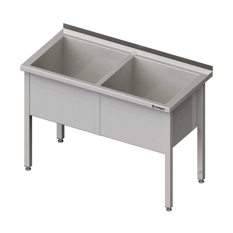 Table inox avec 2 bacs d'évier