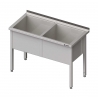 Table inox avec 2 bacs d'évier