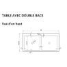 Table inox avec 2 bacs d'évier