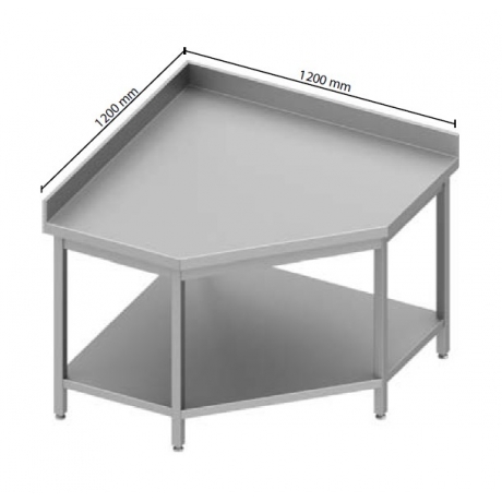 Table adossée en angle avec étagère h900