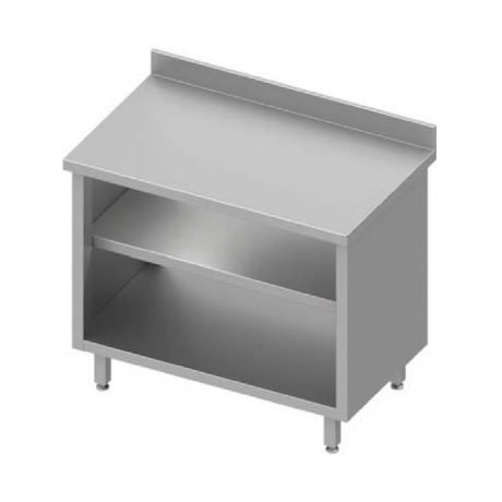 Table armoire adossée ouverte avec deux étagères h900