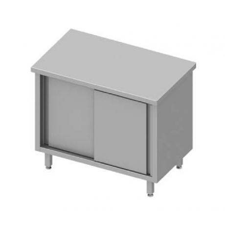 Table armoire centrale avec portes coulissantes