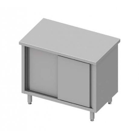 Table armoire centrale traversante avec portes coulissantes