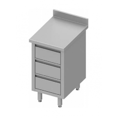 Table adossée avec trois tiroirs