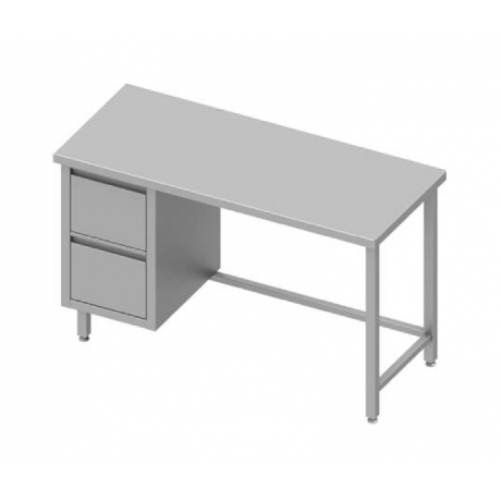 Table centrale avec meuble à deux tiroirs