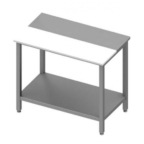 Table centrale avec panneau en polyéthylène et étagère