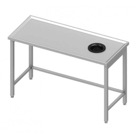 Table centrale avec trou vide-ordures sur le côté droit