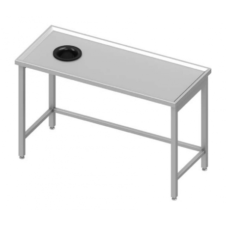 Table centrale avec trou vide-ordures sur le côté gauche