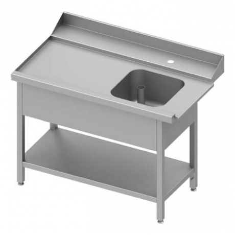 Table adossée de chargement à gauche avec étagère pour lave-vaisselle à capot