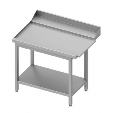 Table adossée de déchargement à gauche avec étagère pour lave vaisselle à capot
