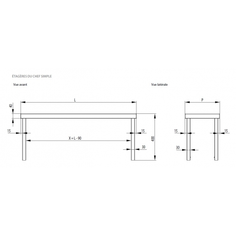 Large étagère du chef simple